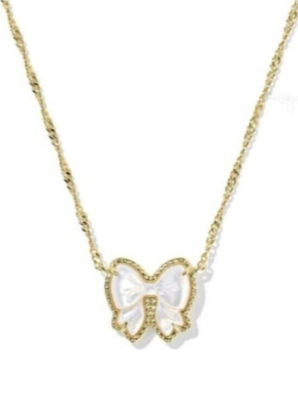 Haley Bow Gold Short Pendant Necklace